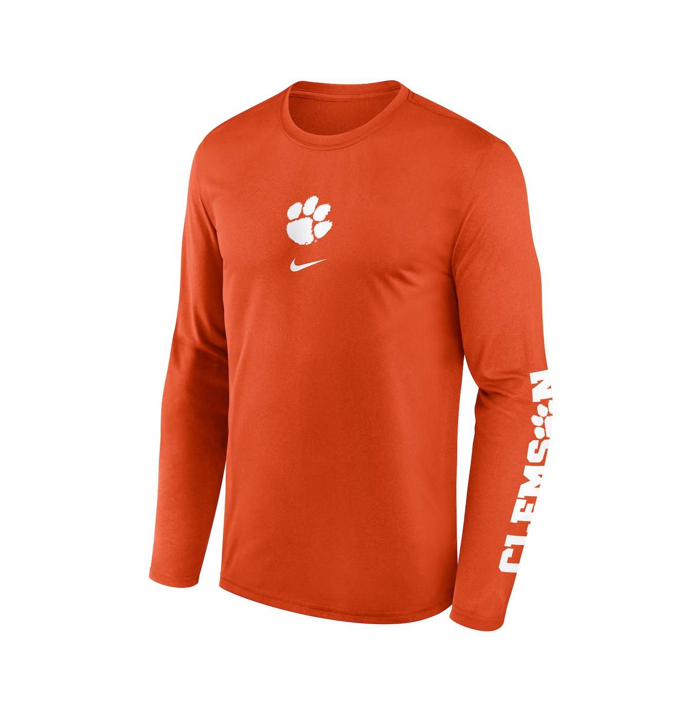 Мужская футболка Nike Orange Clemson Tigers Primetime Center Lockup Two-Hit Legend Long Sleeve — фото 3