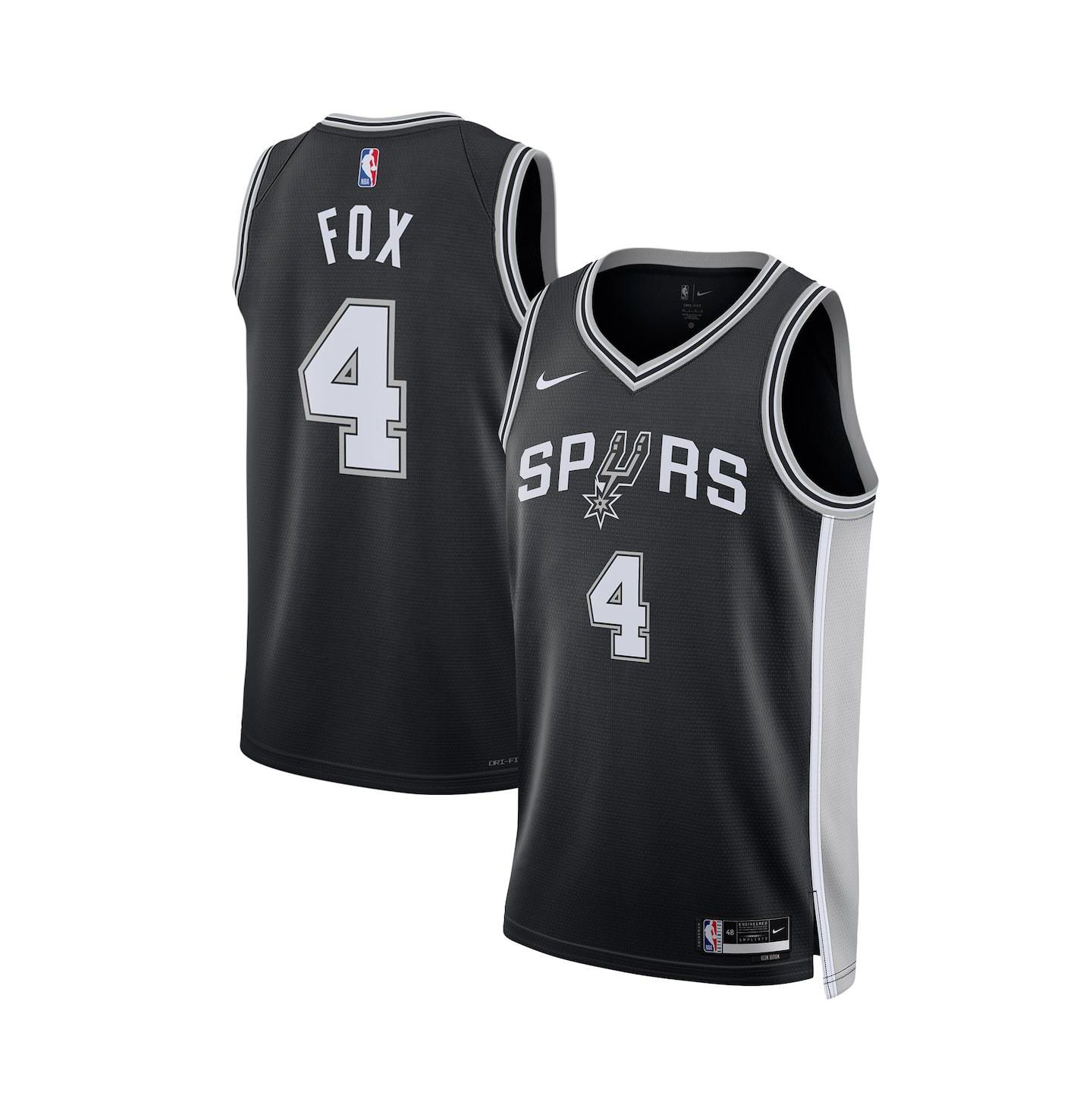 Топ Nike De'Aaron Fox Black San Antonio Spurs Swingman Player Jersey - Icon Edition — фото 1