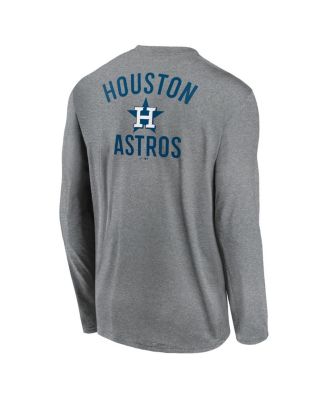 Men's Heather Charcoal Houston Astros 2-Hit Legend Performance Long Sleeve T-Shirt