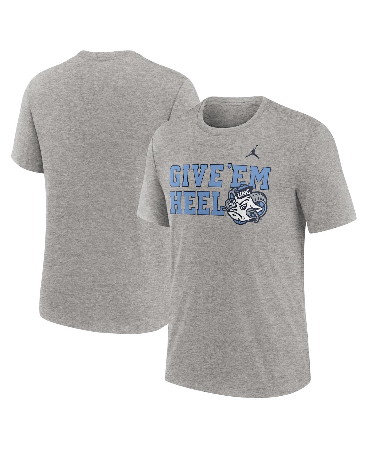 Jordan Men's Heather Gray North Carolina Tar Heels Campus Local Tri-blend T-shirt In Heather Gray