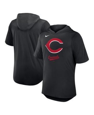 Nike - Men's Black Cincinnati Reds Tri-Blend Performance Hoodie T-shirt