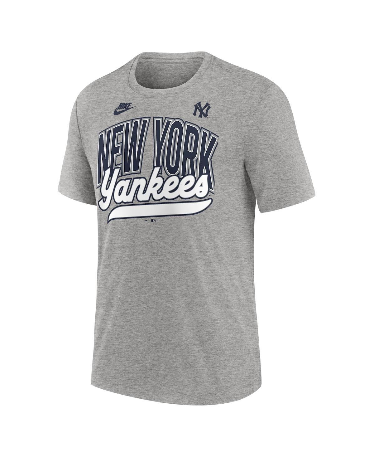 Nike Heather Gray New York Yankees Cooperstown Collection Retro Tri-blend T-shirt In Heather Gray
