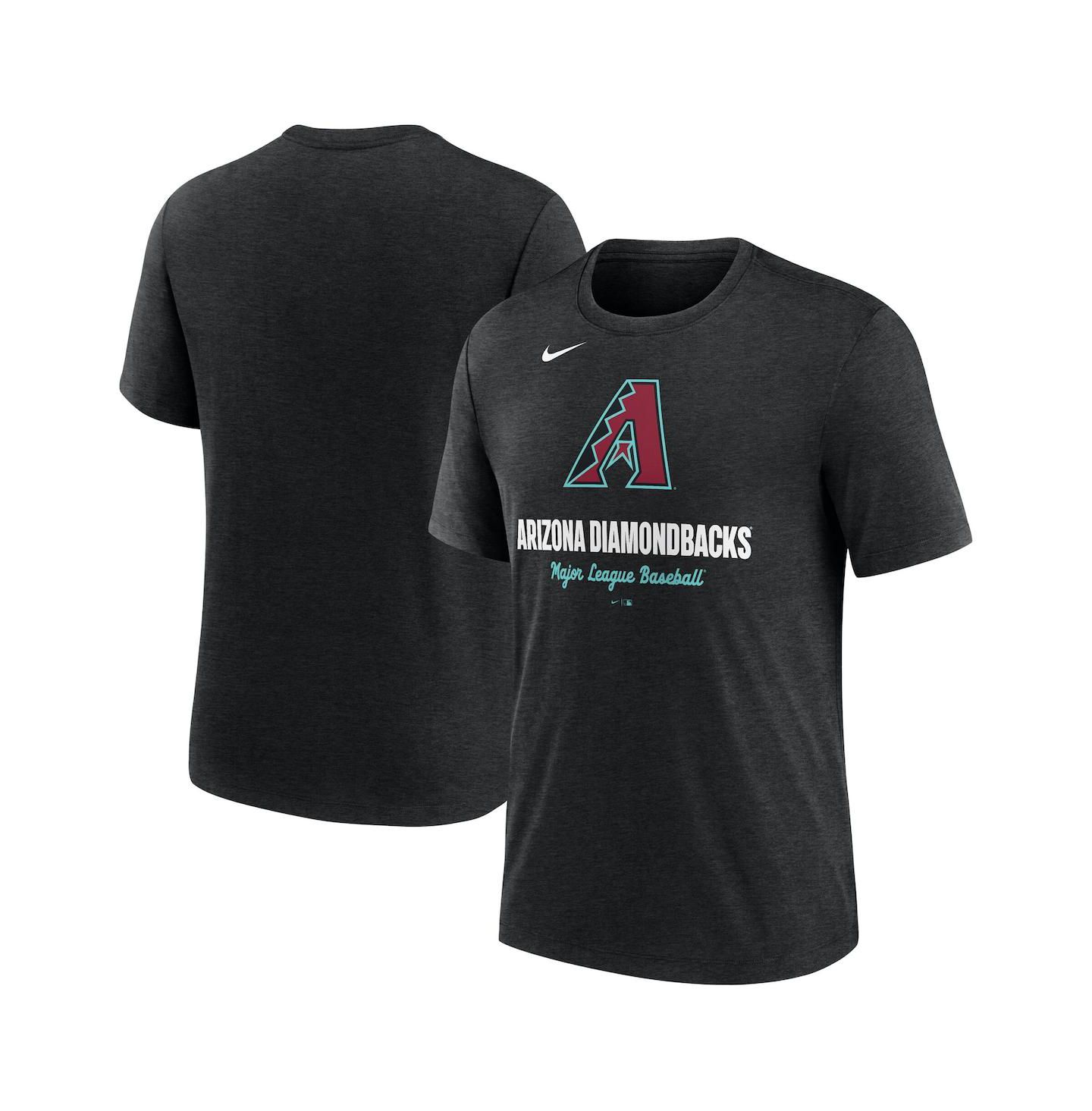 Мужская футболка Nike Heather Black Arizona Diamondbacks Logo Tri-Blend — фото 1