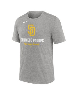 Men's Heather Gray San Diego Padres Logo Tri-Blend T-Shirt