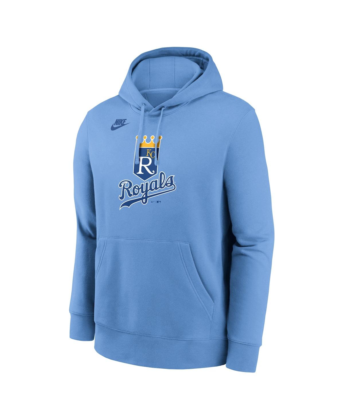 Nike Men's Light Blue Kansas City Royals Cooperstown Collection Logo Club Pullover Hoodie