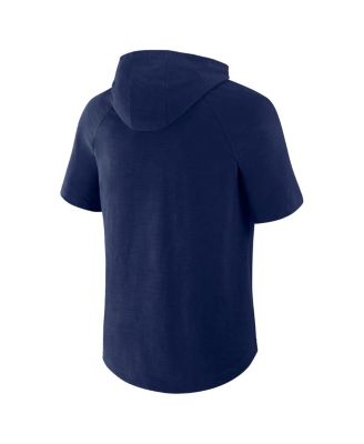 Men's Navy Milwaukee Brewers Clubhouse Optimal Play Raglan Short Sleeve Pullover Hoodie