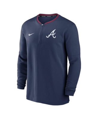 Men's Navy Atlanta Braves Authentic Collection Performance Half-Zip Top