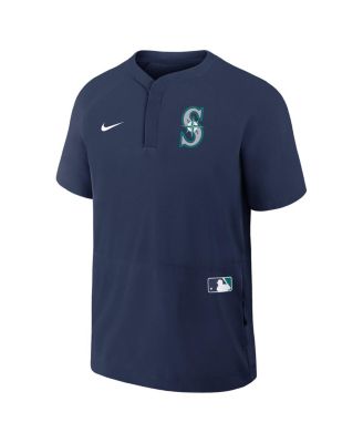 Men's Navy Seattle Mariners Authentic Collection Raglan Short Sleeve Windshirt