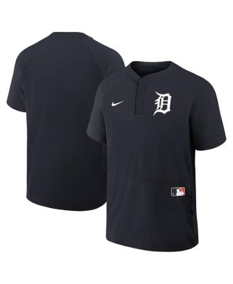 Nike - Men's Navy Detroit Tigers Authentic Collection Raglan Short Sleeve Windshirt
