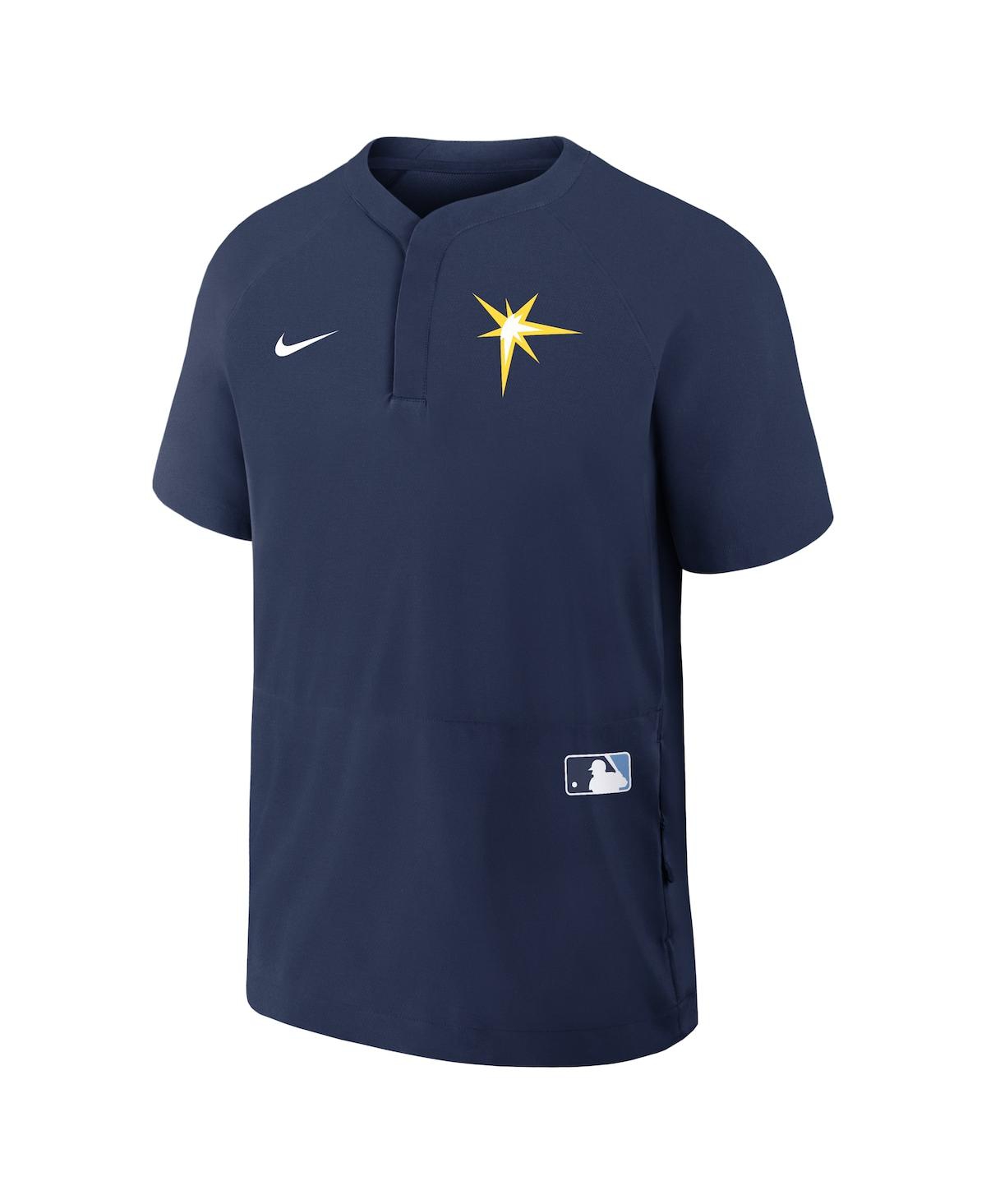 Nike Men's Navy Tampa Bay Rays Authentic Collection Raglan Short Sleeve Windshirt In Navy