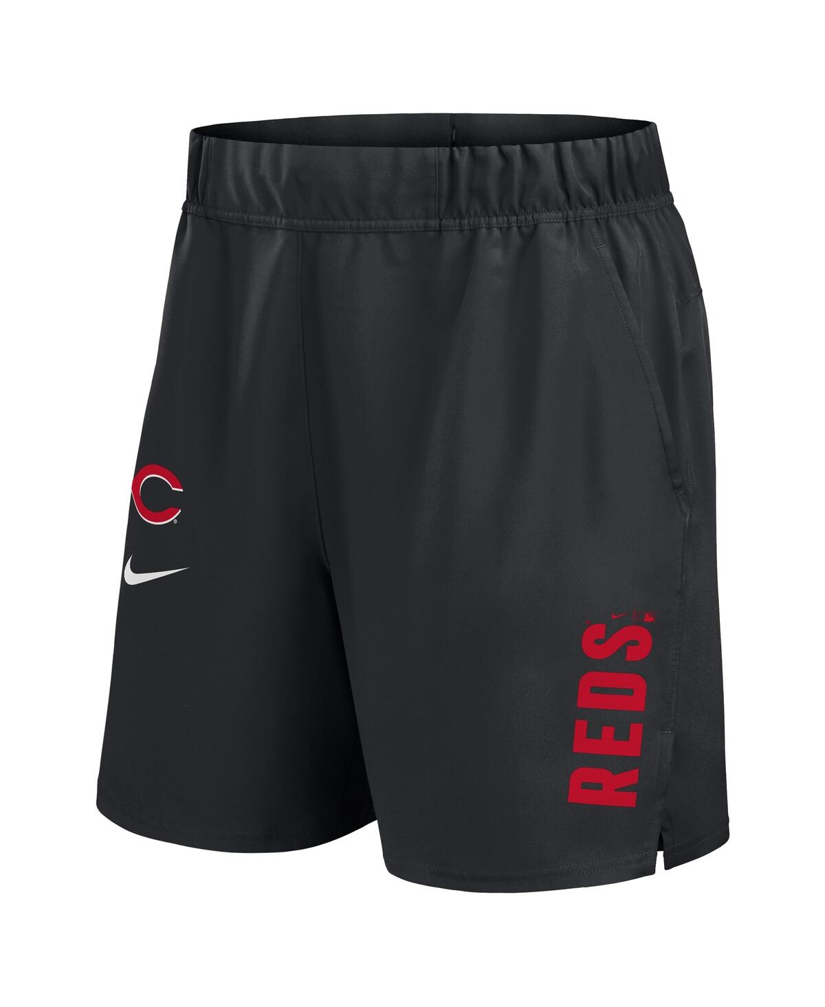 Nike Black Cincinnati Reds Woven Victory Performance Shorts In Black