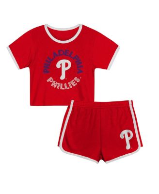 Outerstuff - Toddler Red Philadelphia Phillies Double Run T-shirtShorts Set