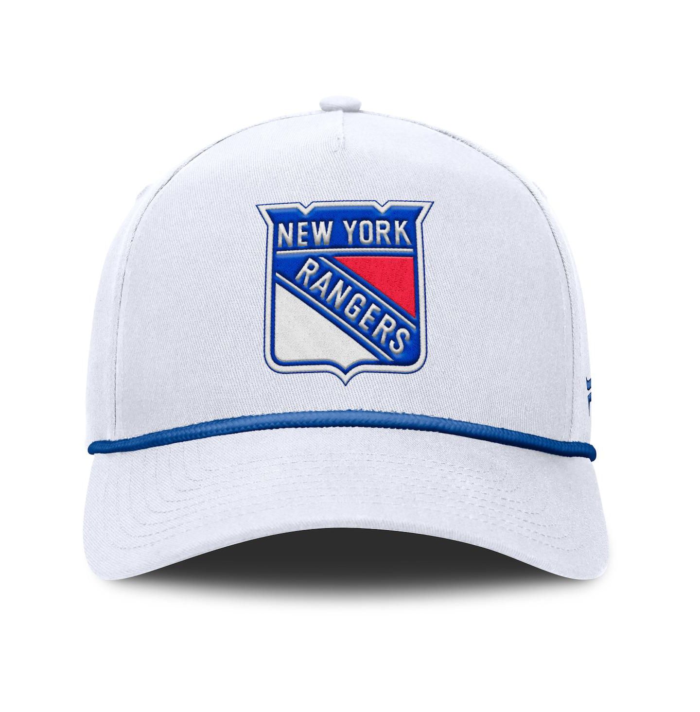 Мужская кепка Fanatics White New York Rangers Rope A-Frame Adjustable Hat — фото 2