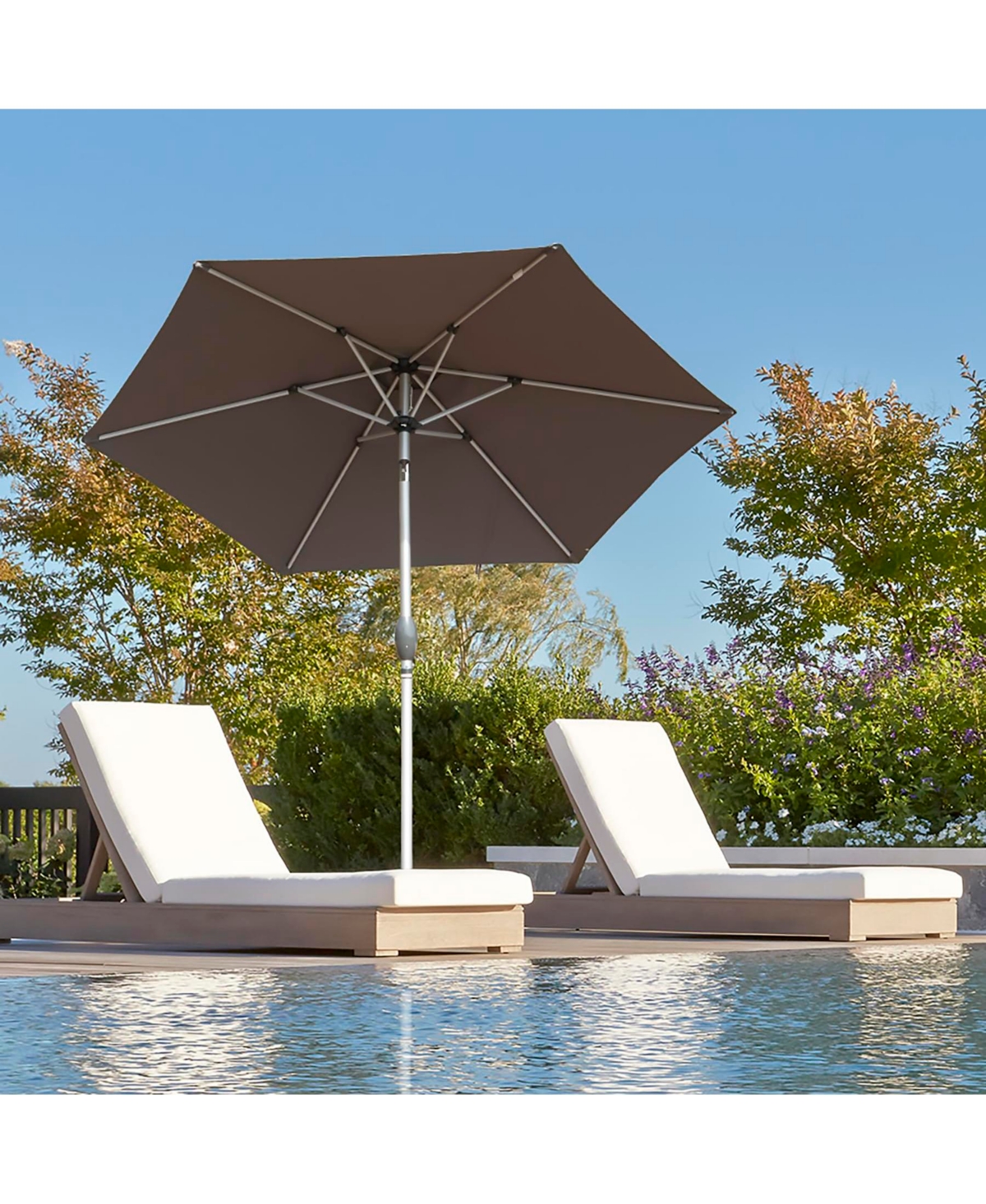 7.5FT Patio Umbrella, Outdoor Table Umbrella with Push Button Tilt and Crank, Uv Protection Waterproof Market Sun Umbrella with 8 Sturdy Ribs for Gard