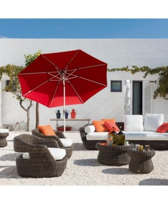 10FT Patio Umbrella, Outdoor Table Umbrella with Push Button Tilt and Crank, Market Sun Umbrella with 8 Sturdy Ribs