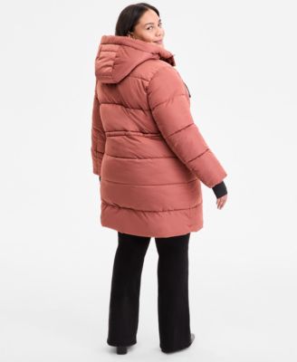 Plus Size Hooded Anorak Puffer Coat