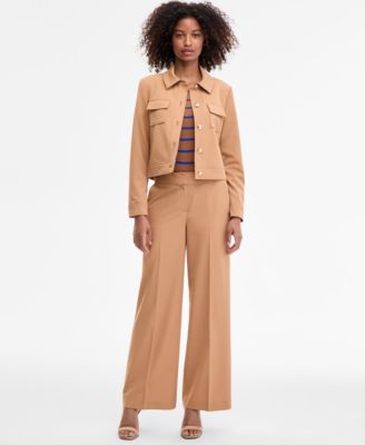 Women's Cropped Button-Front Jacket, Regular & Petites