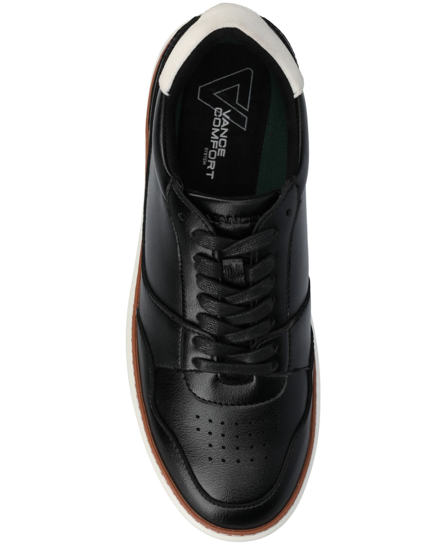 Мужские кроссовки Vance Co. Hustle Comfort Perforated Low Top Flexible Court, цвет: Чёрный — фото 4