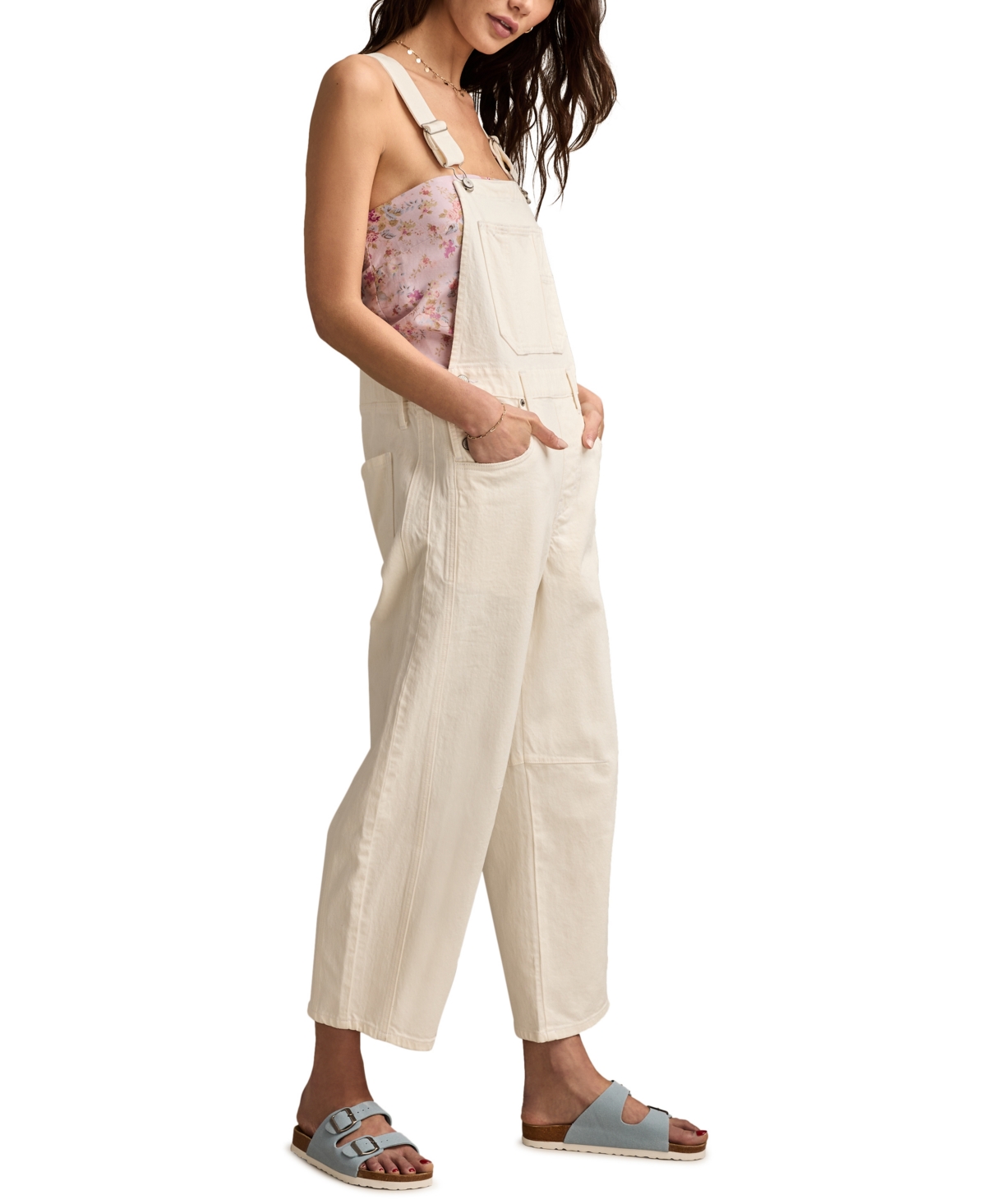 LUCKY BRAND WOMEN'S BARREL OVERALLS 