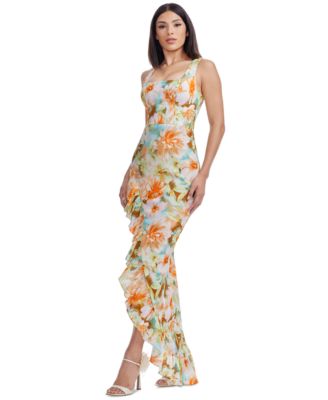 Women's Charlene Square-Neck Ruffle-Trim Gown