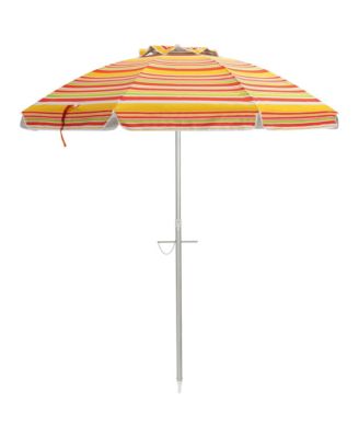 6.5Ft Beach Umbrella w/ Tilt Mechanism Sand Anchor Carrying Bag
