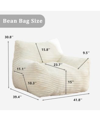 Oversized Bean Bag Chair for Adults with Armrests, Corduroy Sofa Seat for Living Room, Bedroom or Dorm