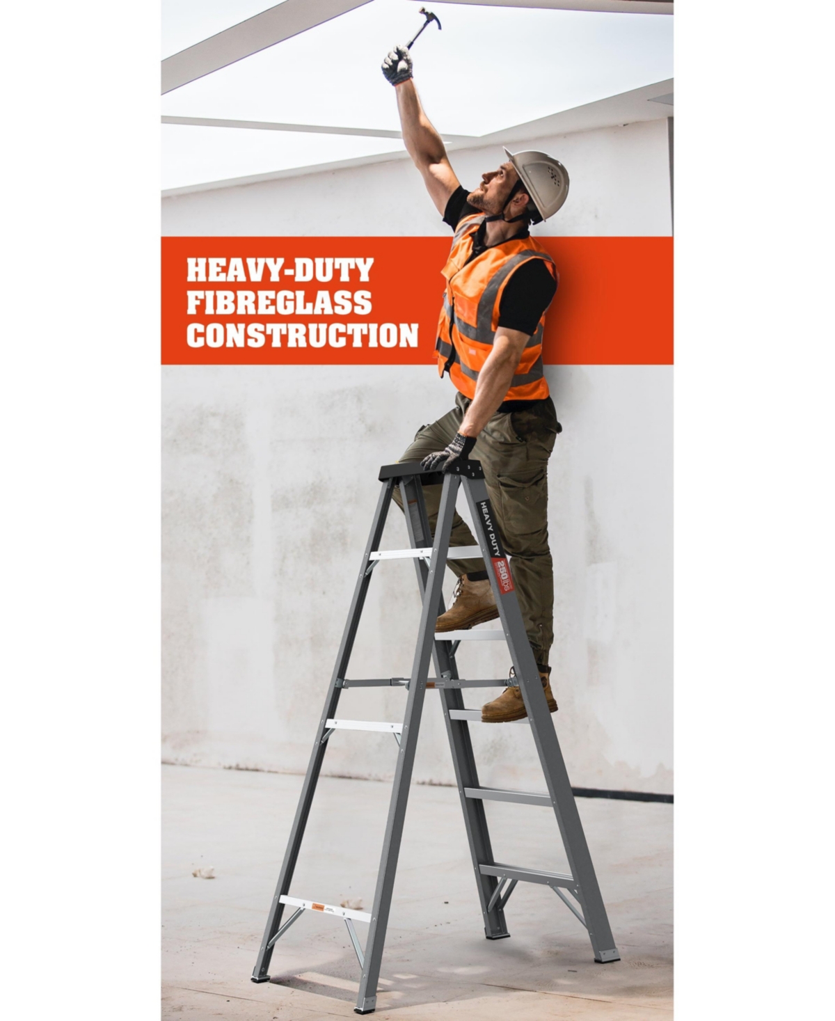 3 Step Reach Aluminium Foldable Step Stool with Wide Anti-Slip Pedals for Home/Office, 580 lbs. Capacity