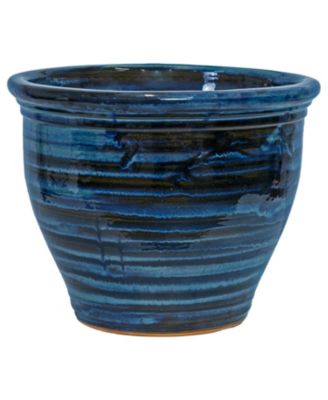 UV- and Frost-Resistant Ceramic Flower Pot Planter with Drainage Holes