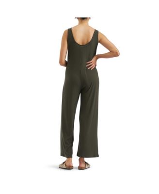 Maternity Bobby Ribbed Khaki Jumpsuit Comfortable and Stylish One-Piece Outfit