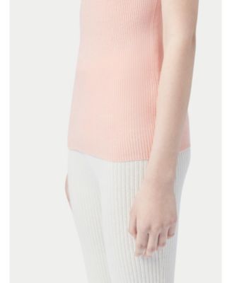 Women's 100% Ribbed Cotton Silk Cashmere Blend Tank Top
