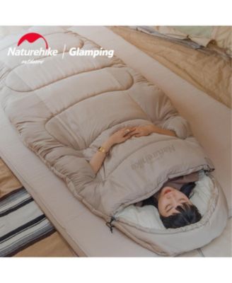 Cotton Sleeping Bag, Large & Breathable, Soft Pure Cotton Lining, Washable with Foot Zipper for Ventilation, Lightweight & Spacious