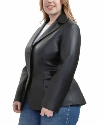 Plus Size Ruth Leather Blazer Jacket