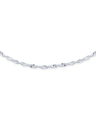 Singapore Chain Twisted Curb Anklet Ankle Bracelet .925 Sterling Silver