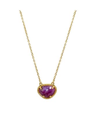 Adornia Fine Birthstone Necklace 14k Gold Vermeil - Dark Red