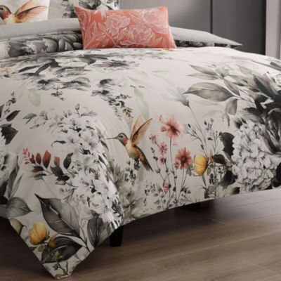 Vintage Bloom Bedding 100% Cotton Sateen 5 Piece King Size Reversible Comforter Set