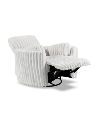 41" Jorvien Modern Chenille Power Swivel Glider Recliner with Pillows
