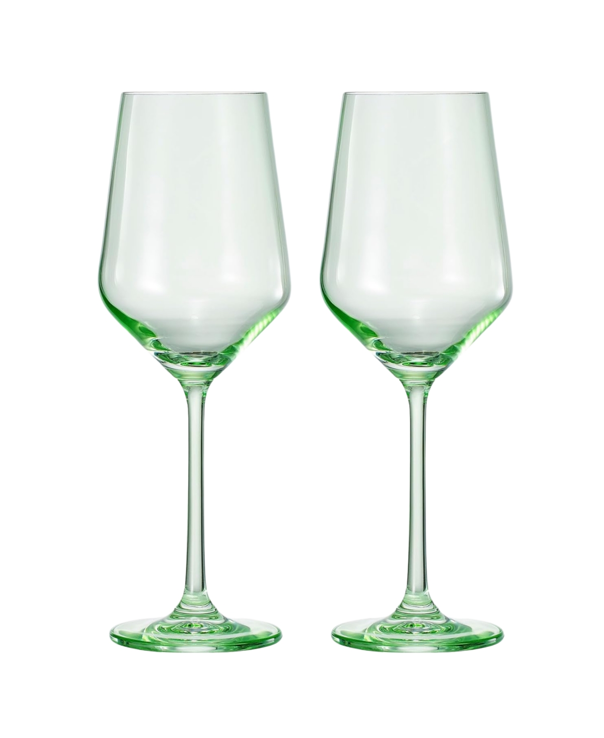 The Wine Savant Contemporary Wine Glasses, Set Of 2 In Verdelight Green