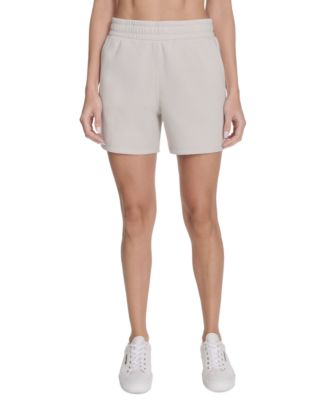 Calvin Klein - Women's Fleece Smocked Waistband Midi Shorts