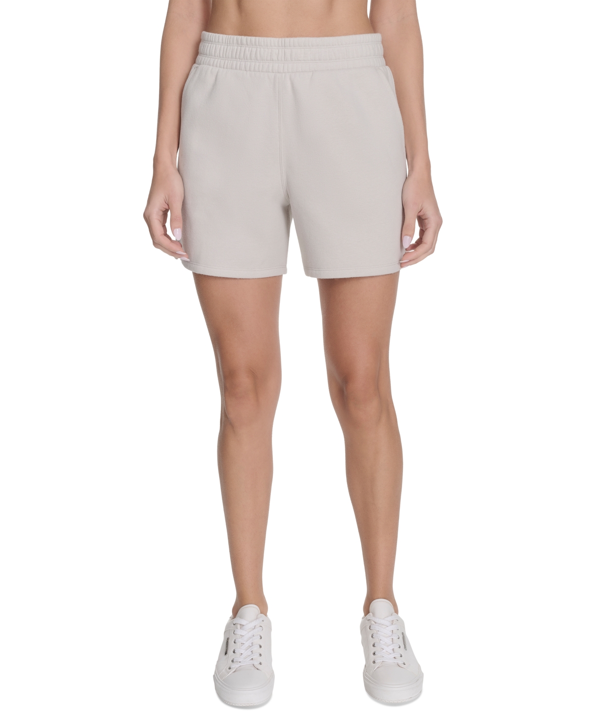 Calvin Klein Performance Women's Fleece Smocked-waistband Shorts