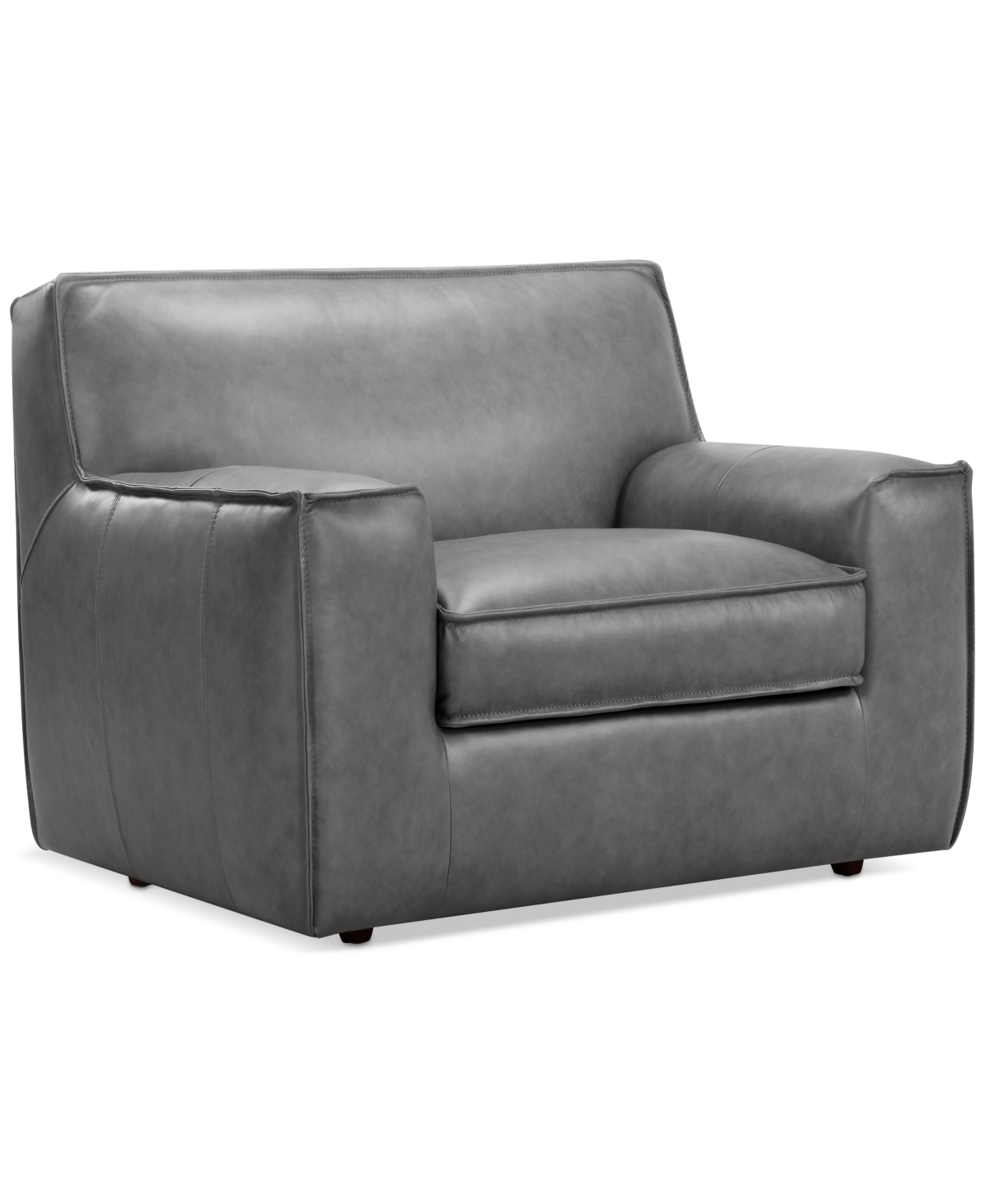 Macy's Glympton 44" Leather Arm Chair, Exclusively At