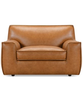 Macy's Glympton Leather Sofa Collection Macys Exclusive In Brown