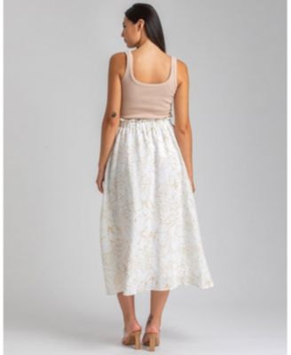 Maternity Floral Print Hidden Pocket Midi Olivia Skirt