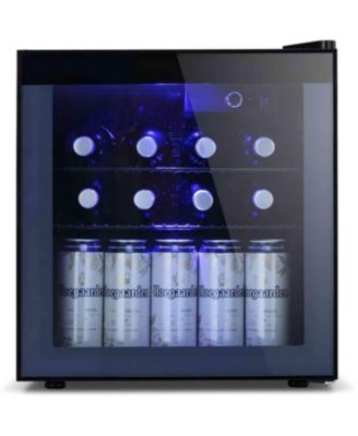 1.6 Cu.ft. 70-Can Beverage Refrigerator with Glass Door and Removable Shelves
