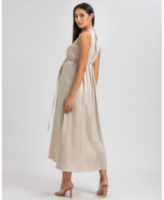 Maternity Sleeveless Satin-Touch Special Occasions Clarissa Dress