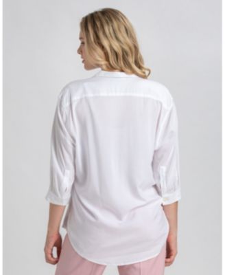 Maternity Classic Collared 3/4 Sleeve Blouse Panarea