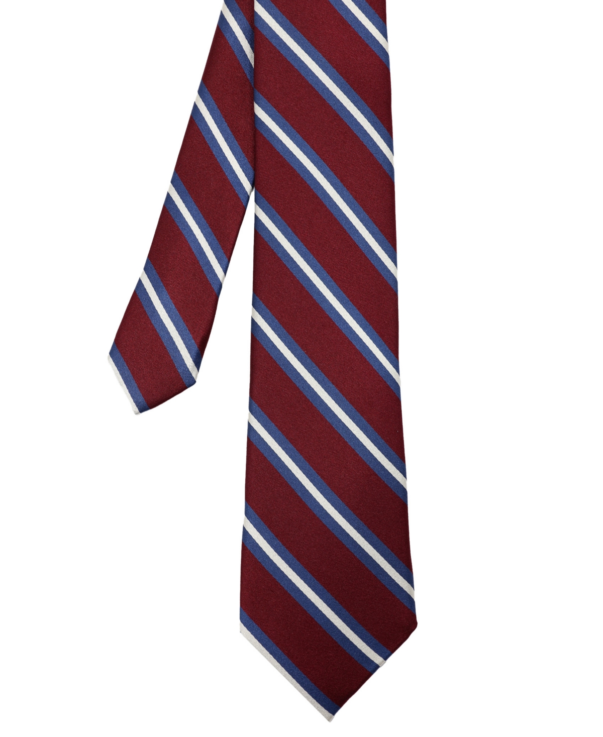 Men's Stripe Silk Tie - Burgundy Navy