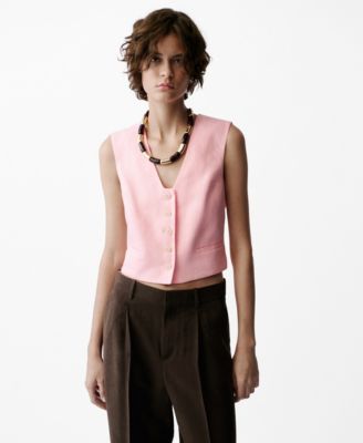 MANGO - Women's Linen Suit Waistcoat