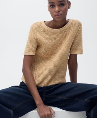 Women's Short Sleeve Thick Knit Sweater