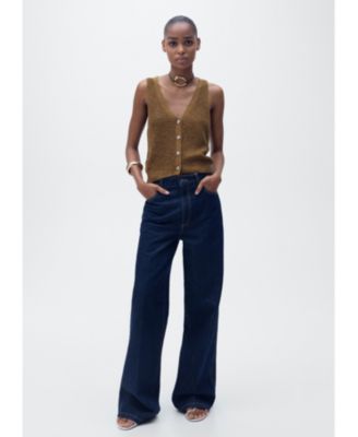 Women's Buttoned Chunky Knit Sweater Vest