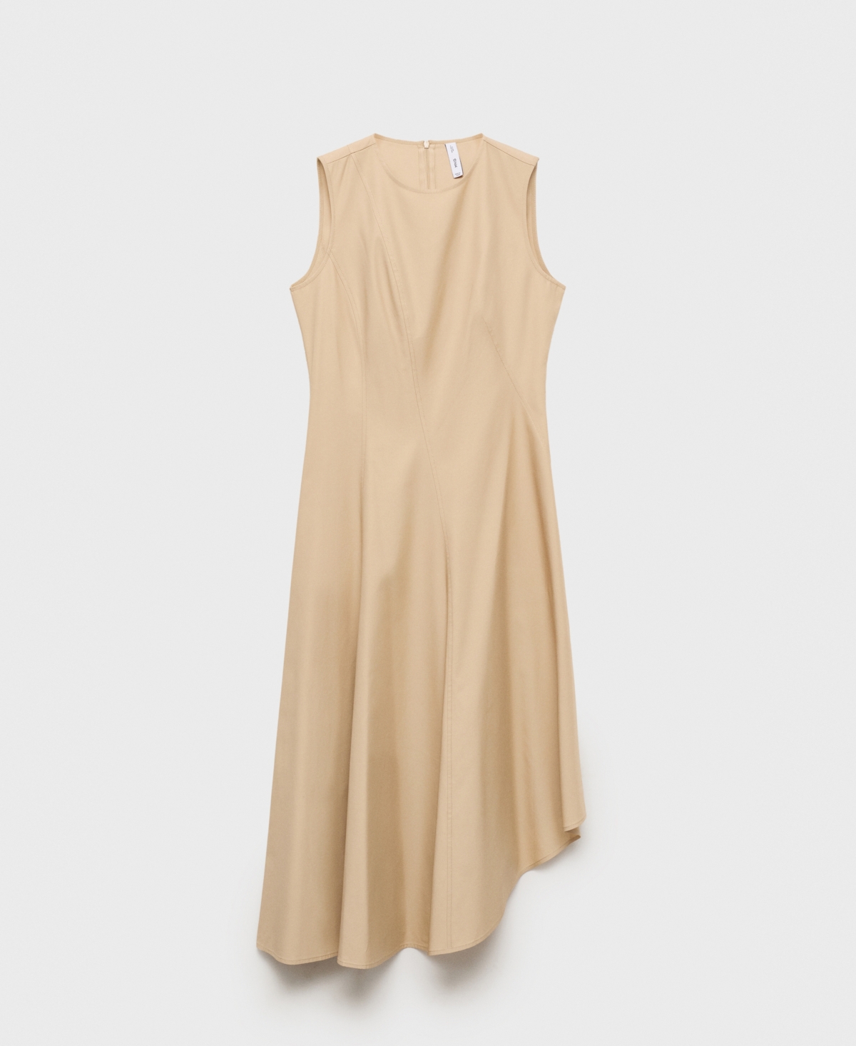 Shop Mango Women's Frayed Hem Asymmetrical Dress In Ecru